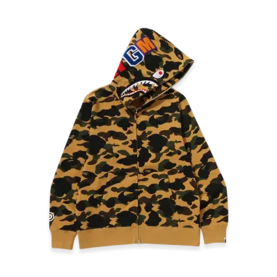 A BATHING APE 1St Camo Shark Full Zip Hoodie "Yellow"