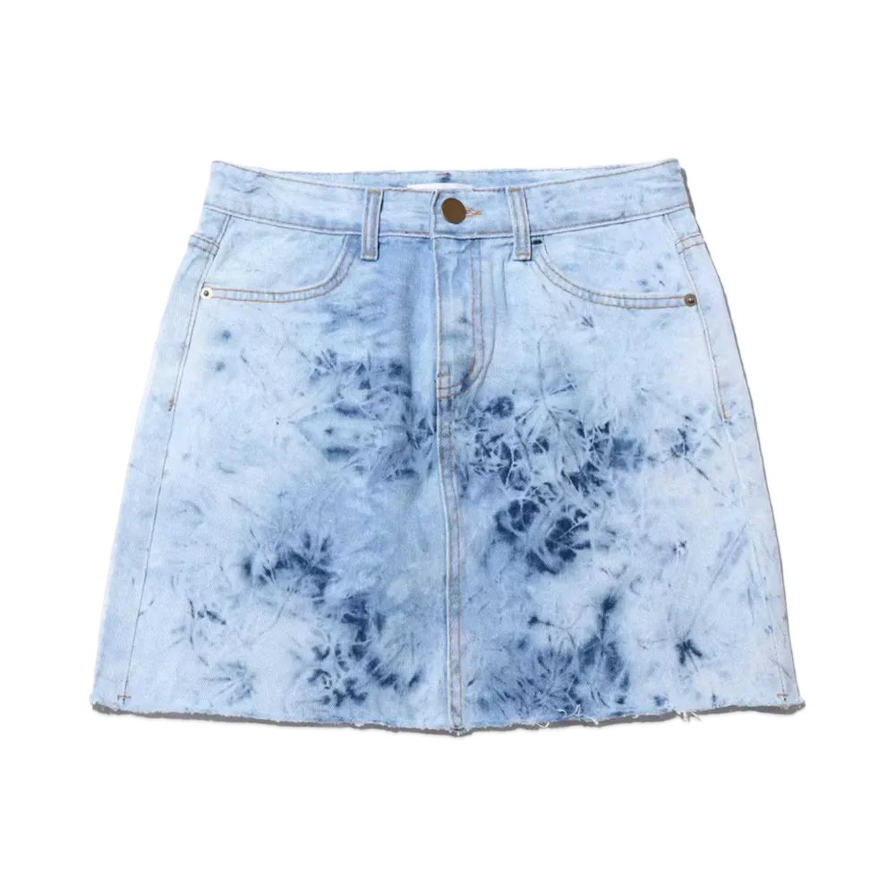 atmos pink Tie Dye Pattern Denim Mini Skirt "Blue"