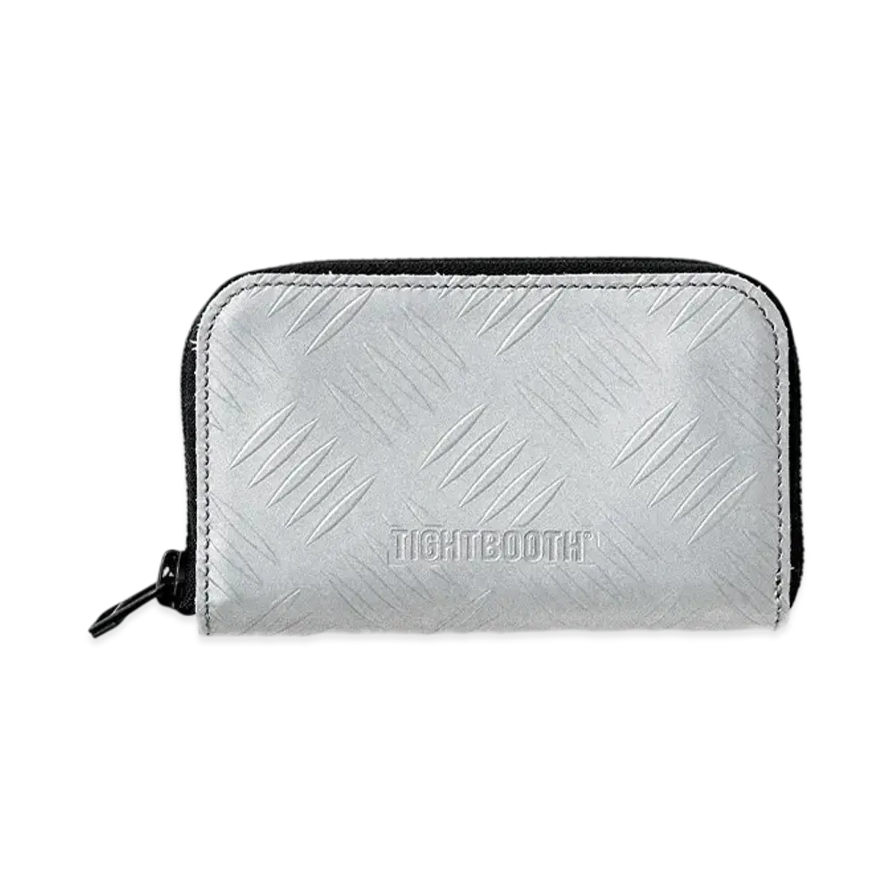 TIGHTBOOTH Checker Plate Leather Zip Wallet "Reflective Silver"