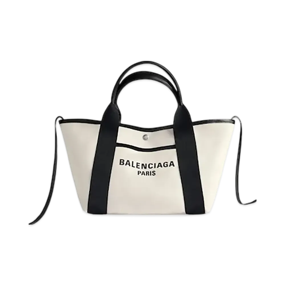 BALENCIAGA Biarritz Small Tote Bag "Natural/Black"