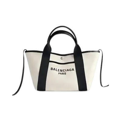 BALENCIAGA Biarritz Small Tote Bag "Natural/Black"