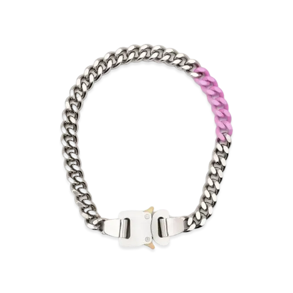 1017 ALYX 9SM Two-Tone Curb Chain Necklace "Silver/Pink"