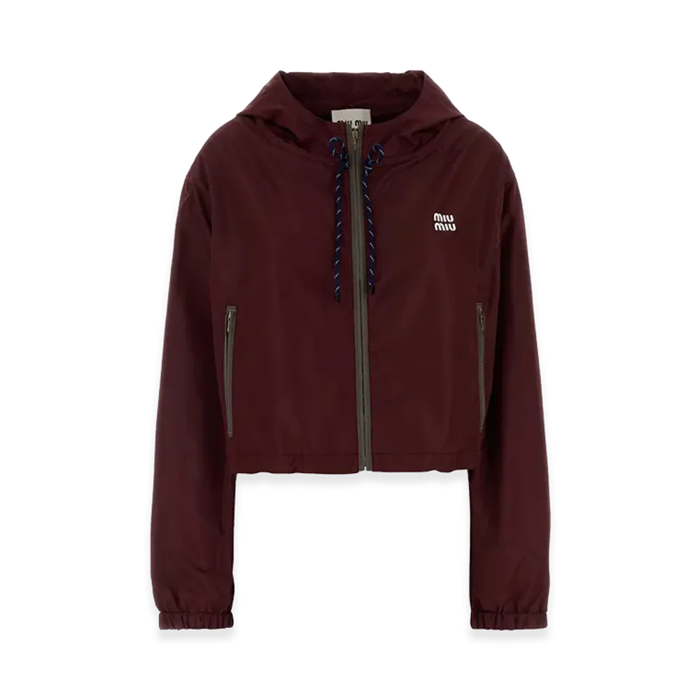 MIU MIU Women's Polyester Windbreaker "Bordeaux"