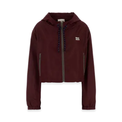 MIU MIU Women's Polyester Windbreaker "Bordeaux"