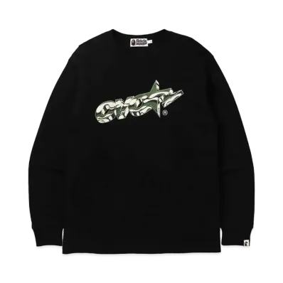 A BATHING APE X OVO LONG SLEEVE TEE "Black"