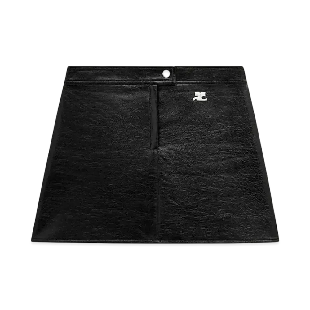Courreges Reedition Vinyl Mini Skirt "Black"
