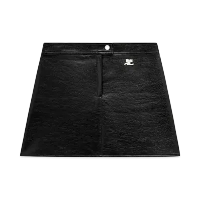 Courreges Reedition Vinyl Mini Skirt "Black"