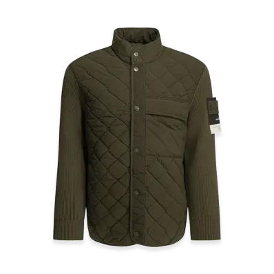 Stone Island Quilted Jacket with Logo "Green"