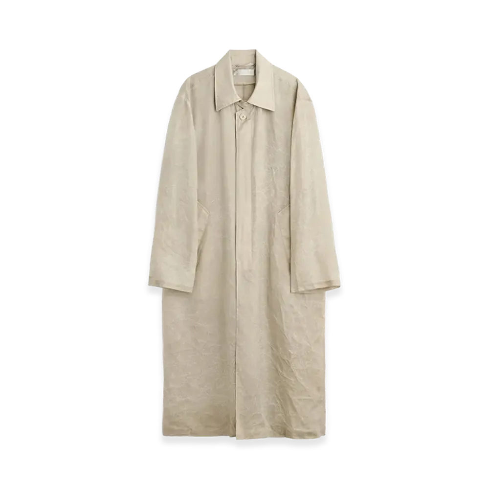 OUR LEGACY Cloak Carcoat "Ghost Grey Wax Dipped Cupro"