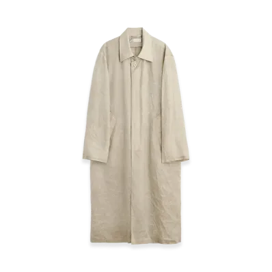 OUR LEGACY Cloak Carcoat "Ghost Grey Wax Dipped Cupro"