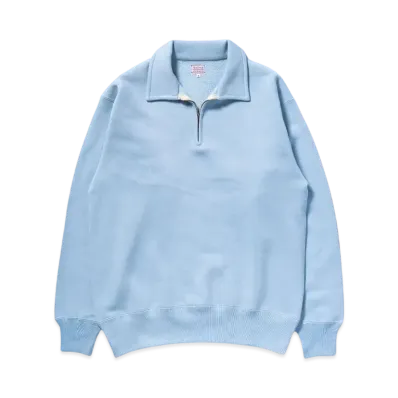 THE REAL McCOY'S 10 OZ. Loopwheel 1/4 Zip Sweatshirt "Saxe"