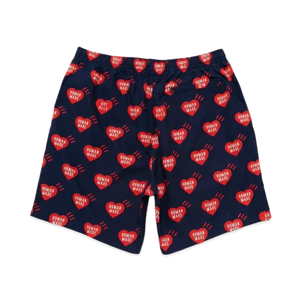 HUMAN MADE HEART ALOHA SHORTS "Navy"