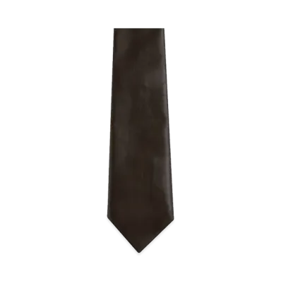 Bottega Veneta Leather Tie "Fondente"