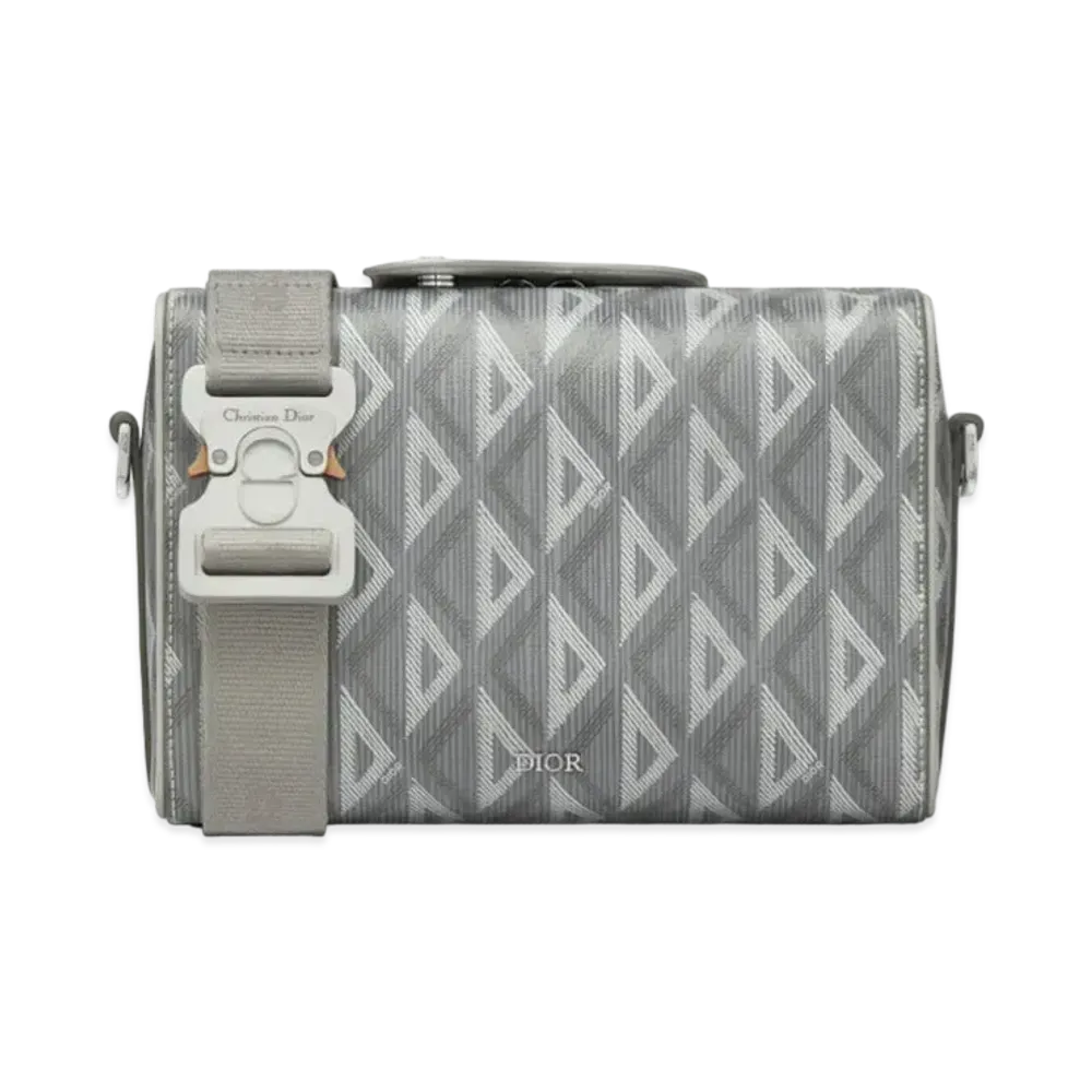 Dior Dior Lingot Messenger Bag CD Diamond Canvas & Smooth Calfskin "Gray"