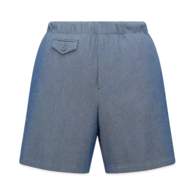 Dior Men's Bermuda Shorts with Elastic Waist Virgin Wool and Silk Twill "Blue"