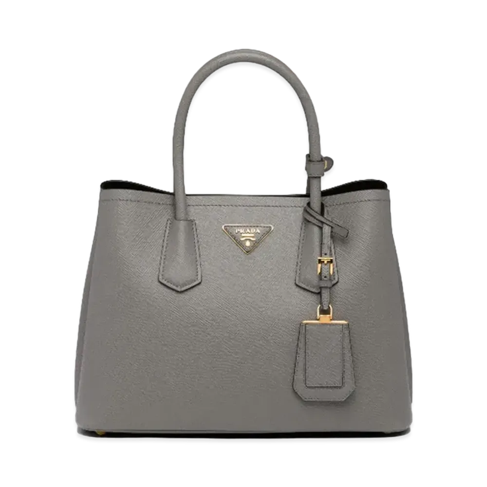 PRADA Double Small Bag "Marble Gray/Black"