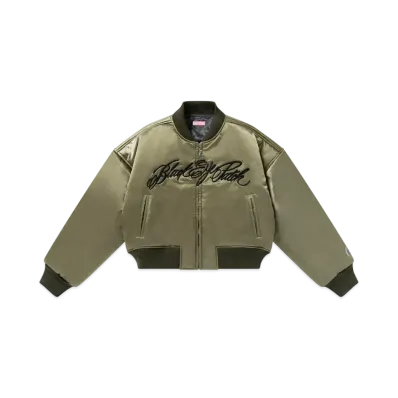 BlackEyePatch Low Script Stadium Jacket "Khaki"