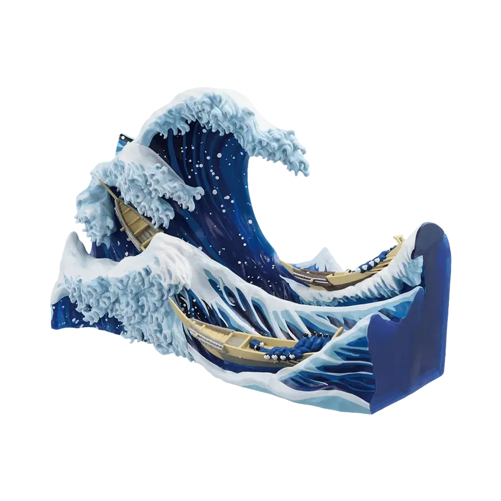 BANDAI "Ichiban Kuji" -Katsushika Hokusai- A Prize The Great Wave off Kanagawa Diorama with postcard stand