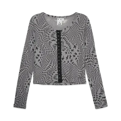 X-Girl Distorted Stars Comapct Cardigan "Charcoal"