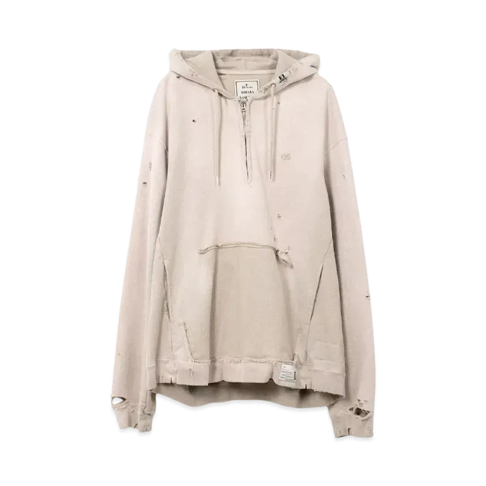 Maison MIHARA YASUHIRO Sun Faded Like Half Zip-Up Hoodie "Beige"