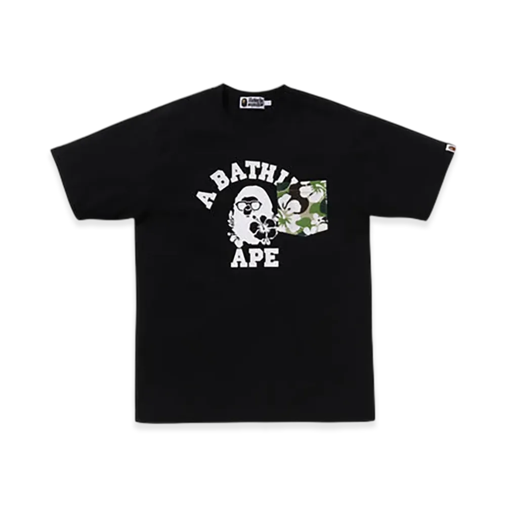 A BATHING APE ABC Resort Camo Pocket College Tee "Black"