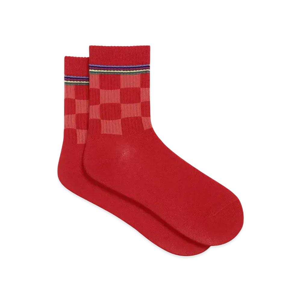 Paul Smith Block Check Socks "Red"