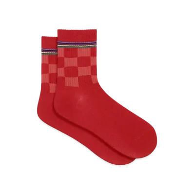 Paul Smith Block Check Socks "Red"
