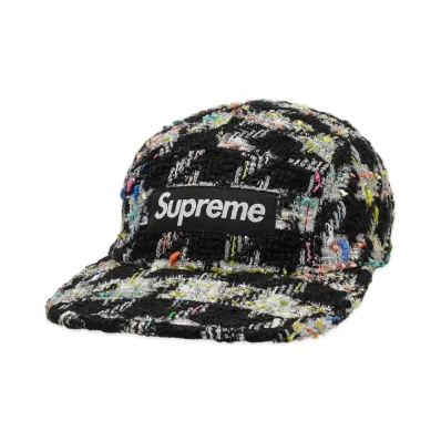 Supreme Metallic Bouclé Camp Cap "Black"