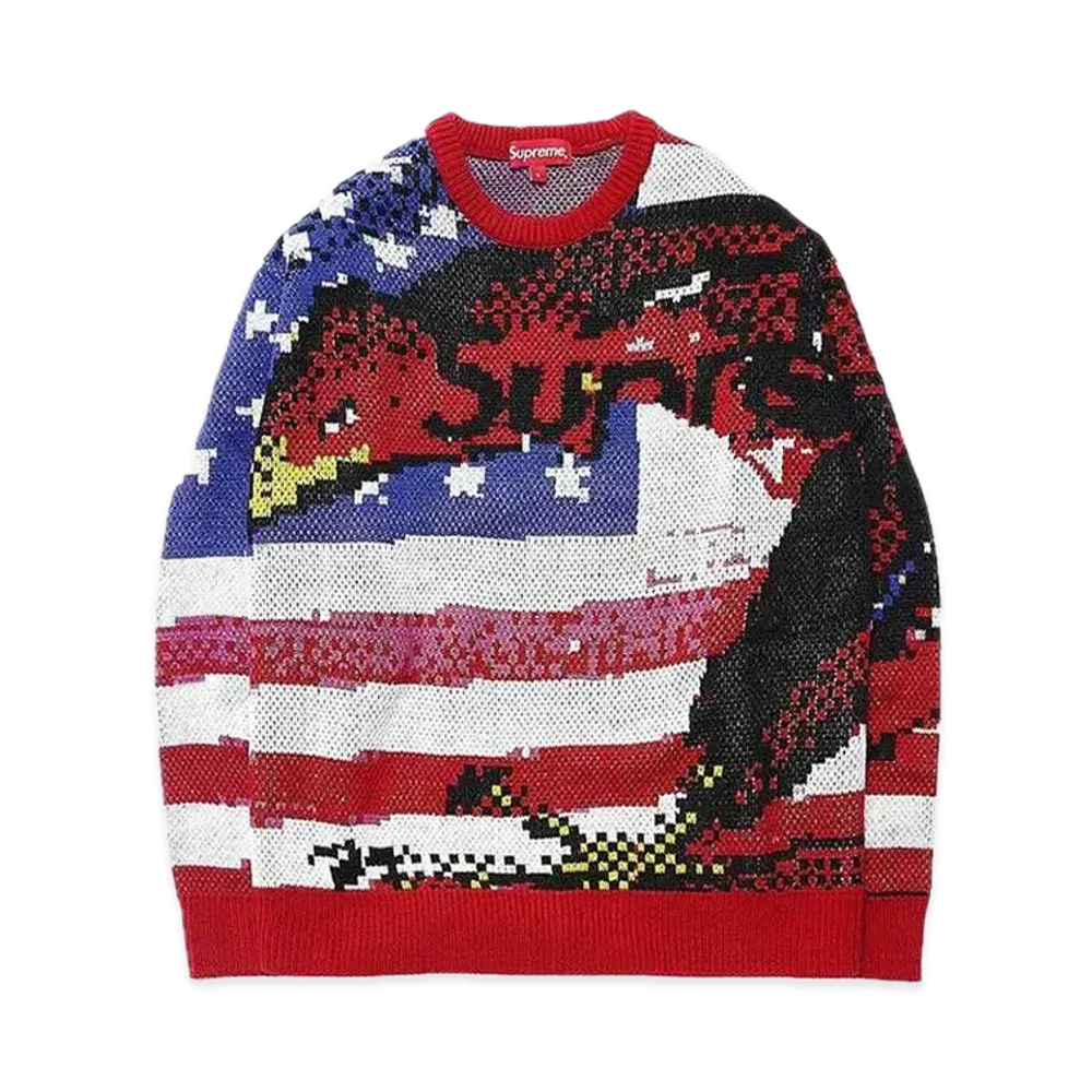 Supreme Digital Flag Sweater "Red"