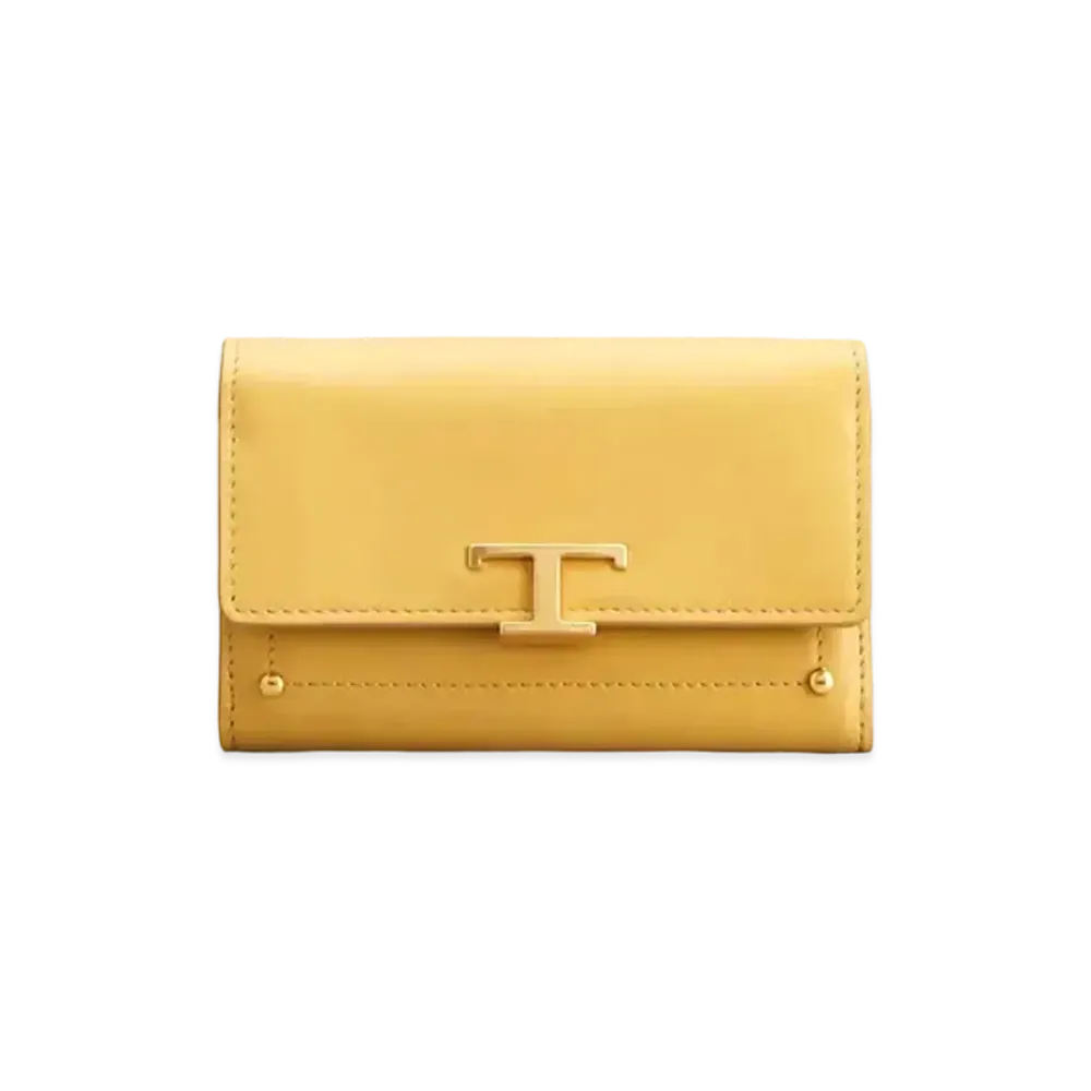 TOD'S Timeless Wallet In Leather "Yellow"