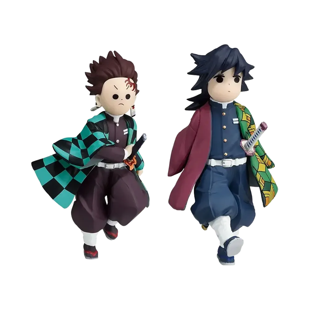 BANDAI "Ichiban Kuji" -Demon Slayer: Kimetsu no Yaiba ~Upper Rank Two~- D Prize Tanjiro and Giyu techi-techi Figure