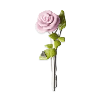 PRADA Enamelled Metal Hair Clip "Pink"