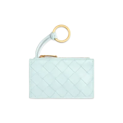 Bottega Veneta Key Pouch "Teal Washed"
