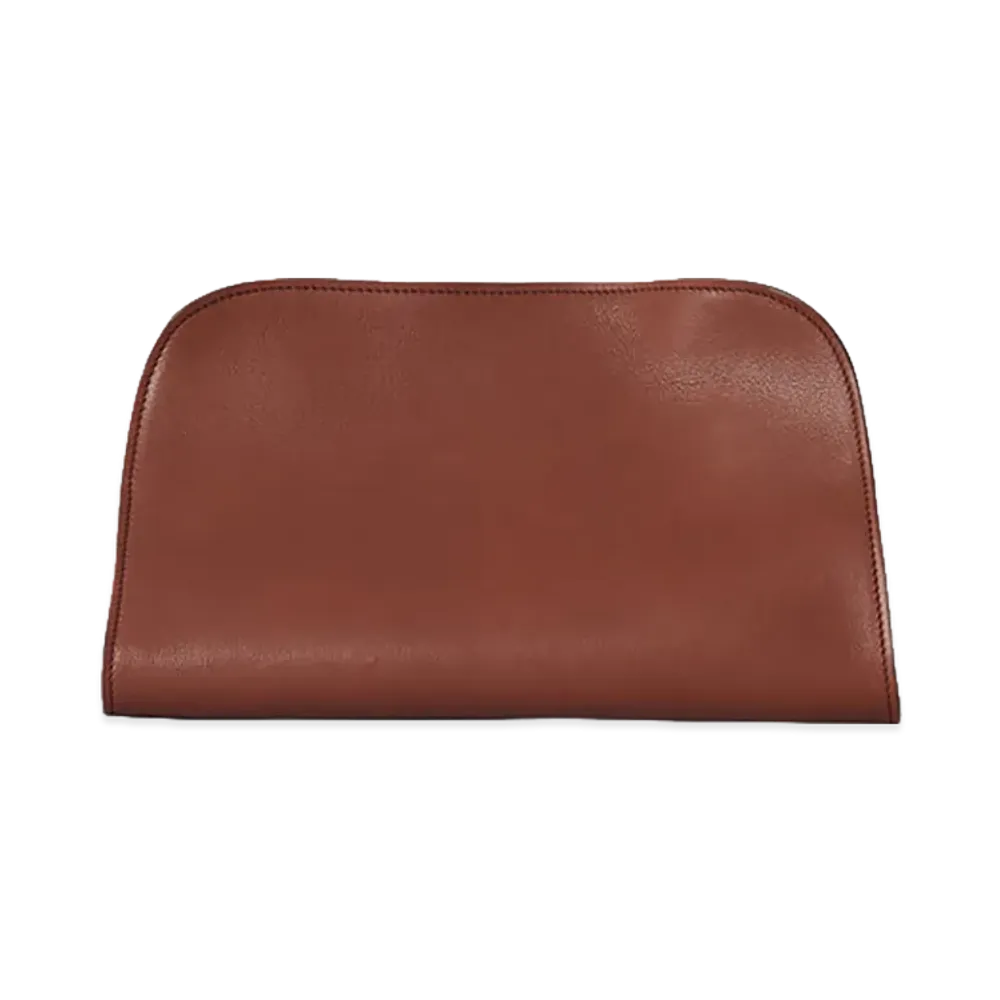 The Row Women's Peggy Leather Clutch "New Burgundy"