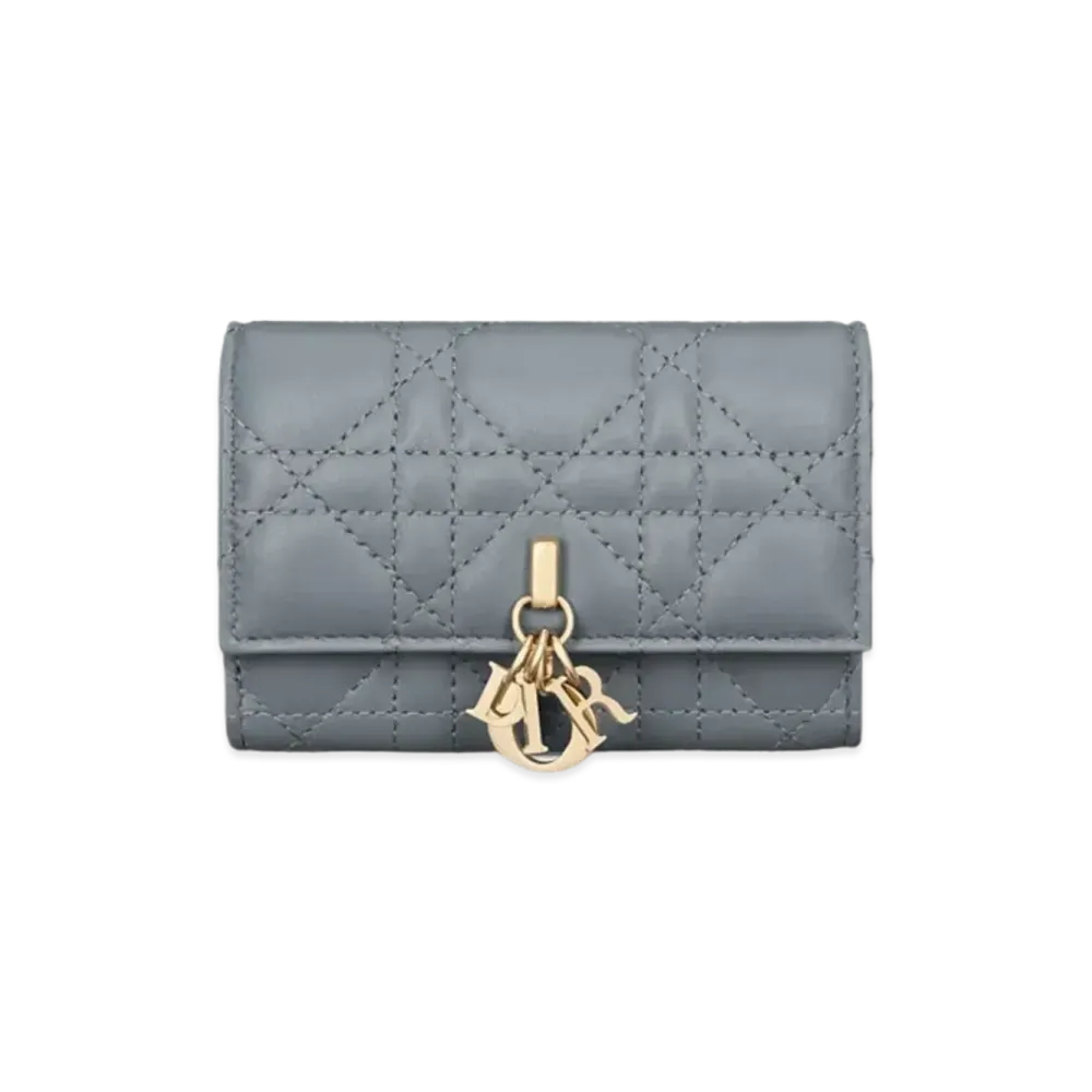 Dior Miss Dior Glycine Wallet Cannage Lambskin "Cloud Blue"