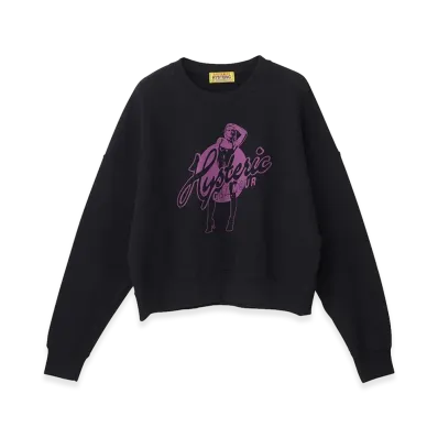 HYSTERIC GLAMOUR Women's HYSTERIC BLONDIE Cropped Sweatshirt "Black"