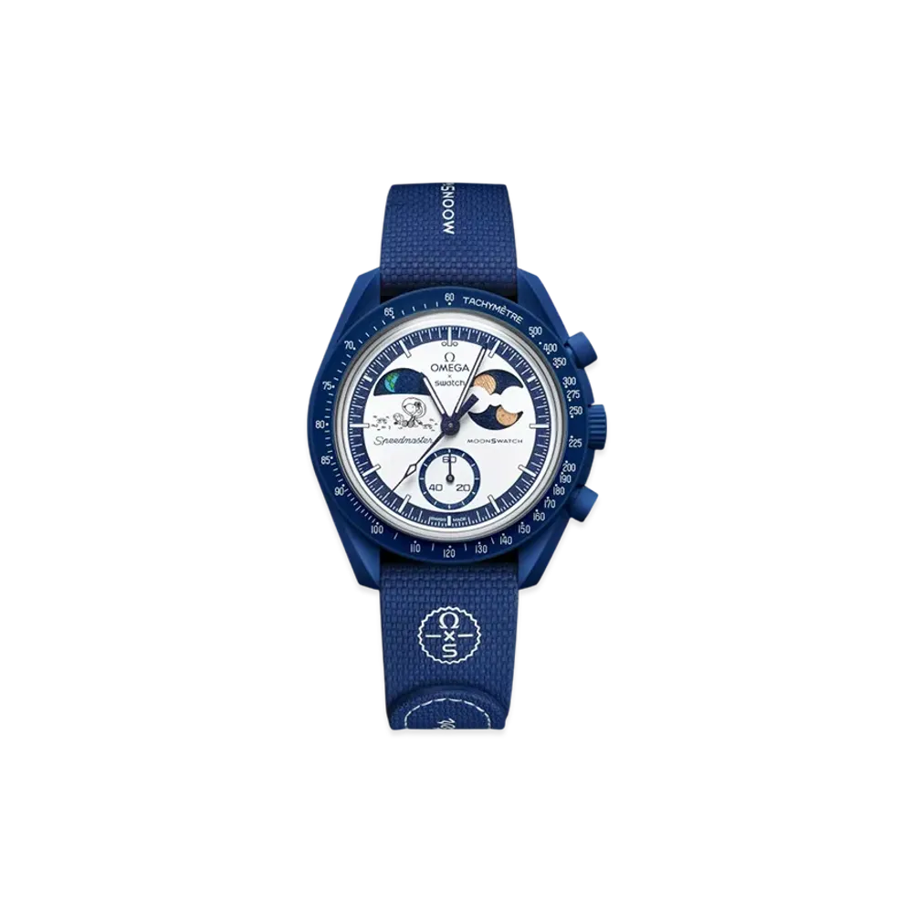 Swatch x OMEGA x Snoopy BIOCERAMIC MoonSwatch Mission To The Earthphase - Mooshine Gold (Popcorn Design) "Navy"