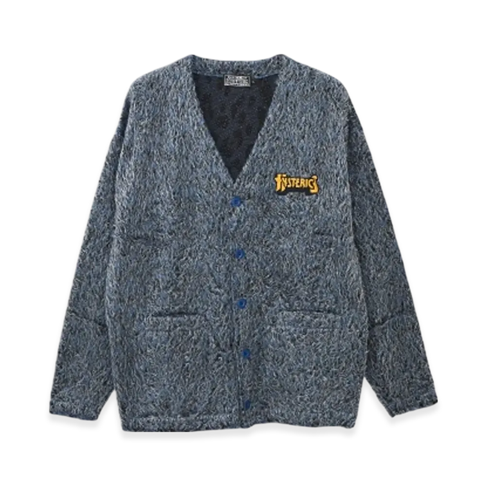HYSTERIC GLAMOUR Hysteric Logo Embroidered Cardigan "Blue"