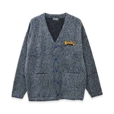 HYSTERIC GLAMOUR Hysteric Logo Embroidered Cardigan "Blue"