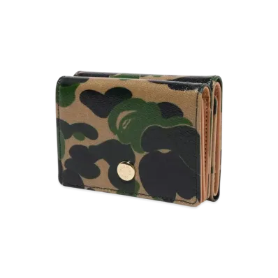 A BATHING APE Abc Camo Wallet "Green"