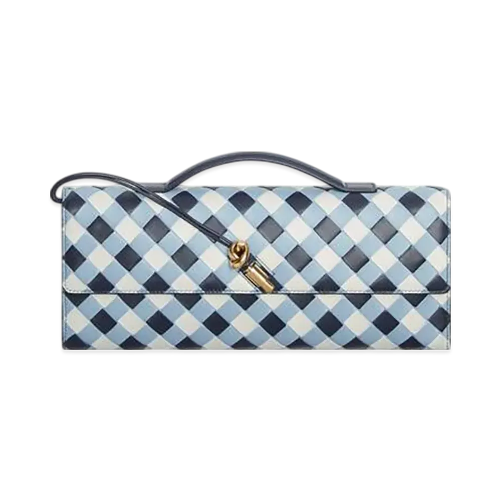 Bottega Veneta Andiamo Clutch "Abyss/Ice/White"
