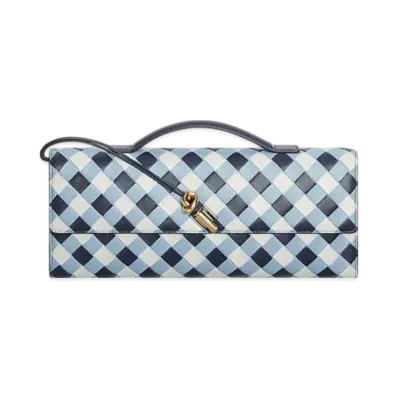 Bottega Veneta Andiamo Clutch "Abyss/Ice/White"