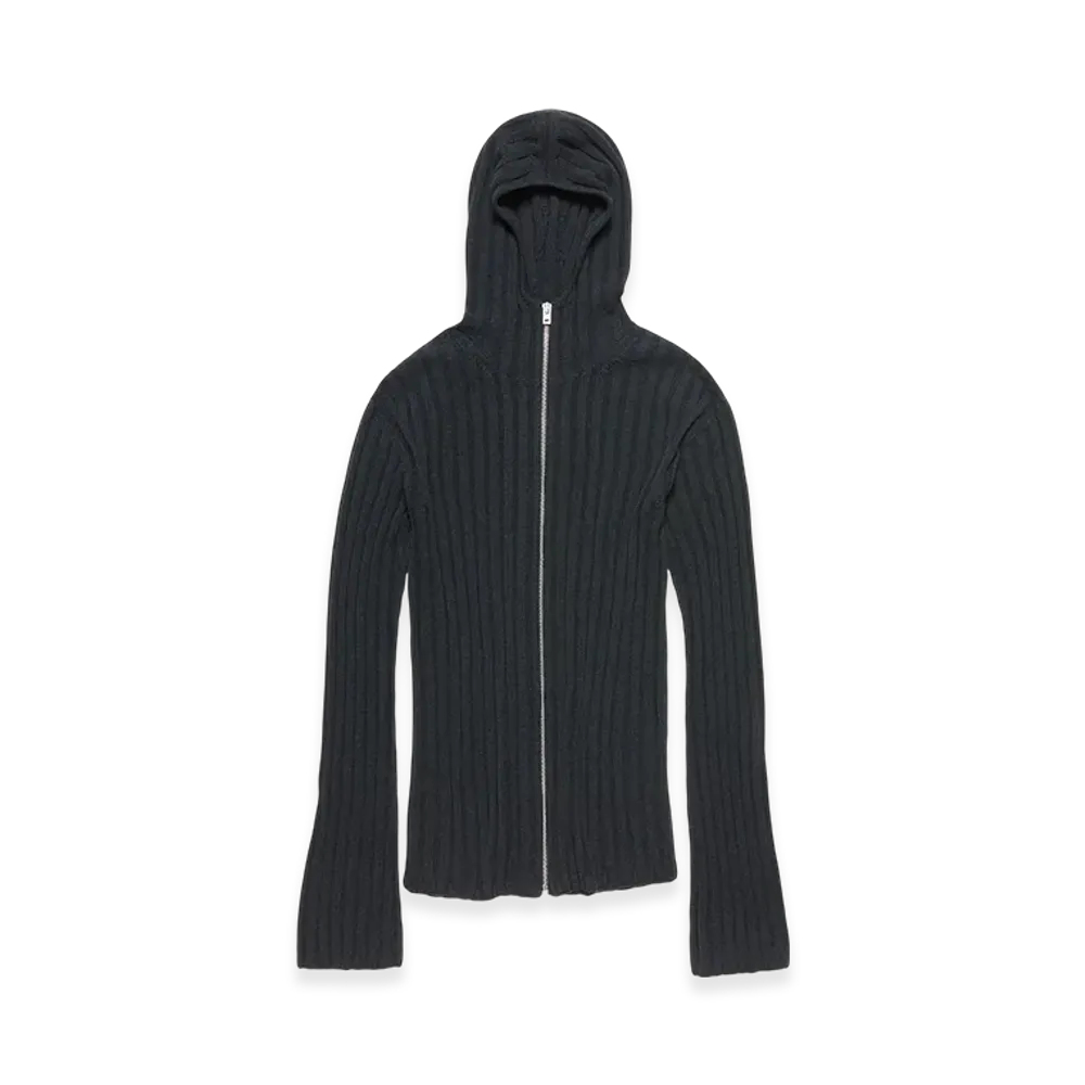 Acne Studios Zip-Up Hoodie Cardigan "Dark Grey Melange"