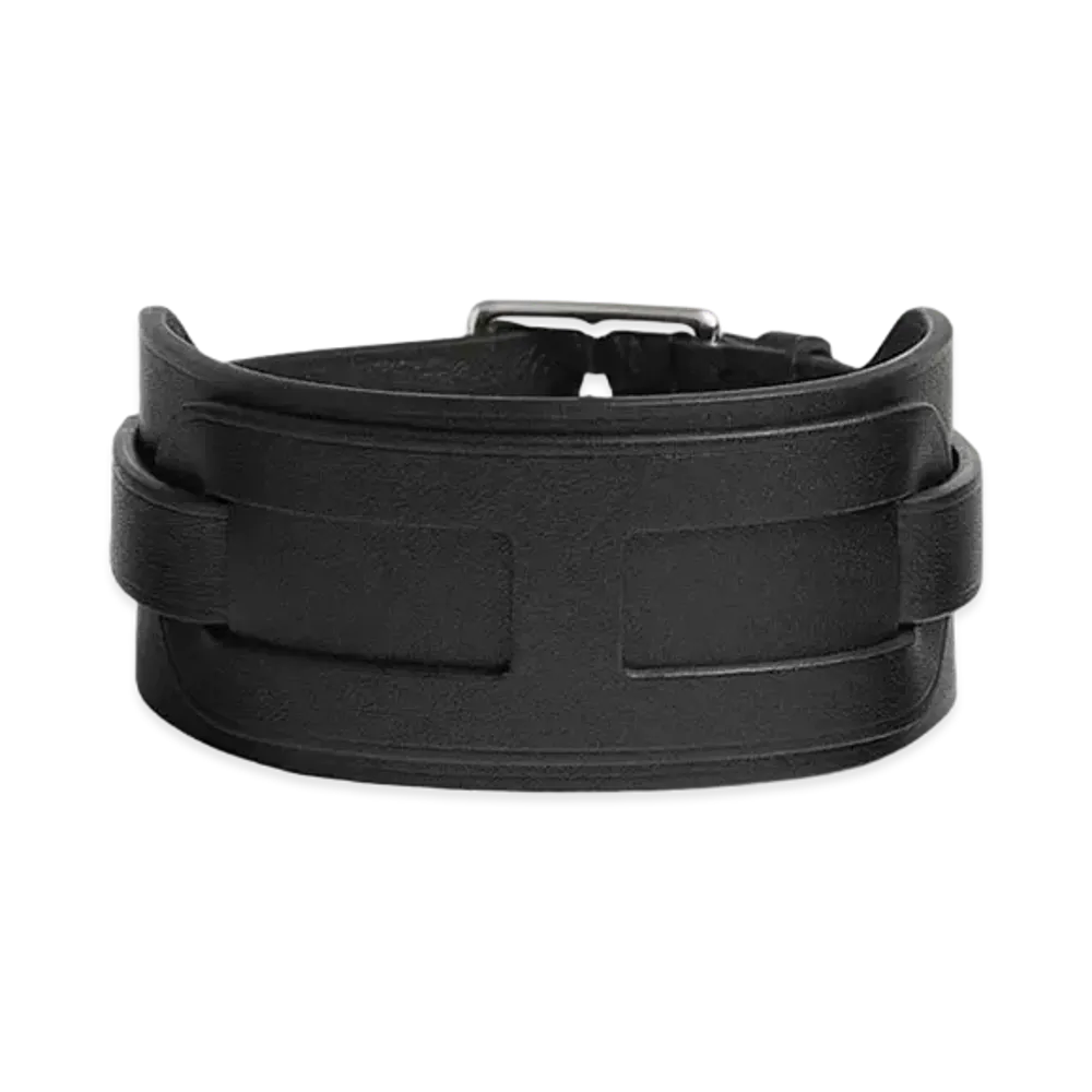 Hermes Etriviere Babord Leather Bracelet "Noir"