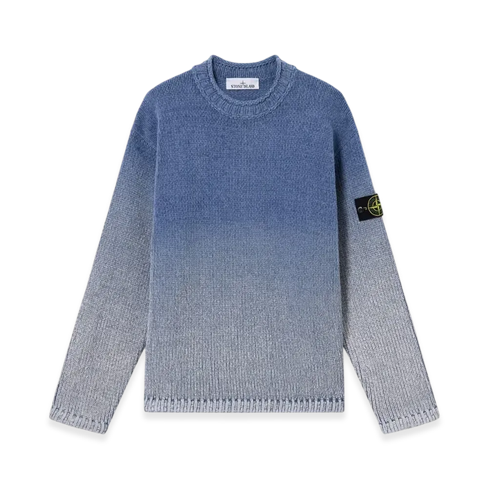 Stone Island 5100003 Cotton Chenille Degrade Print "Avio Blue"