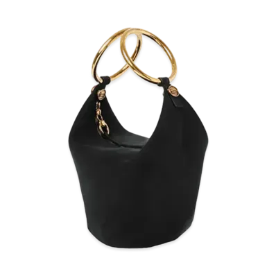 Chloe Small Bracelet Handbag In Suede Leather "Black"