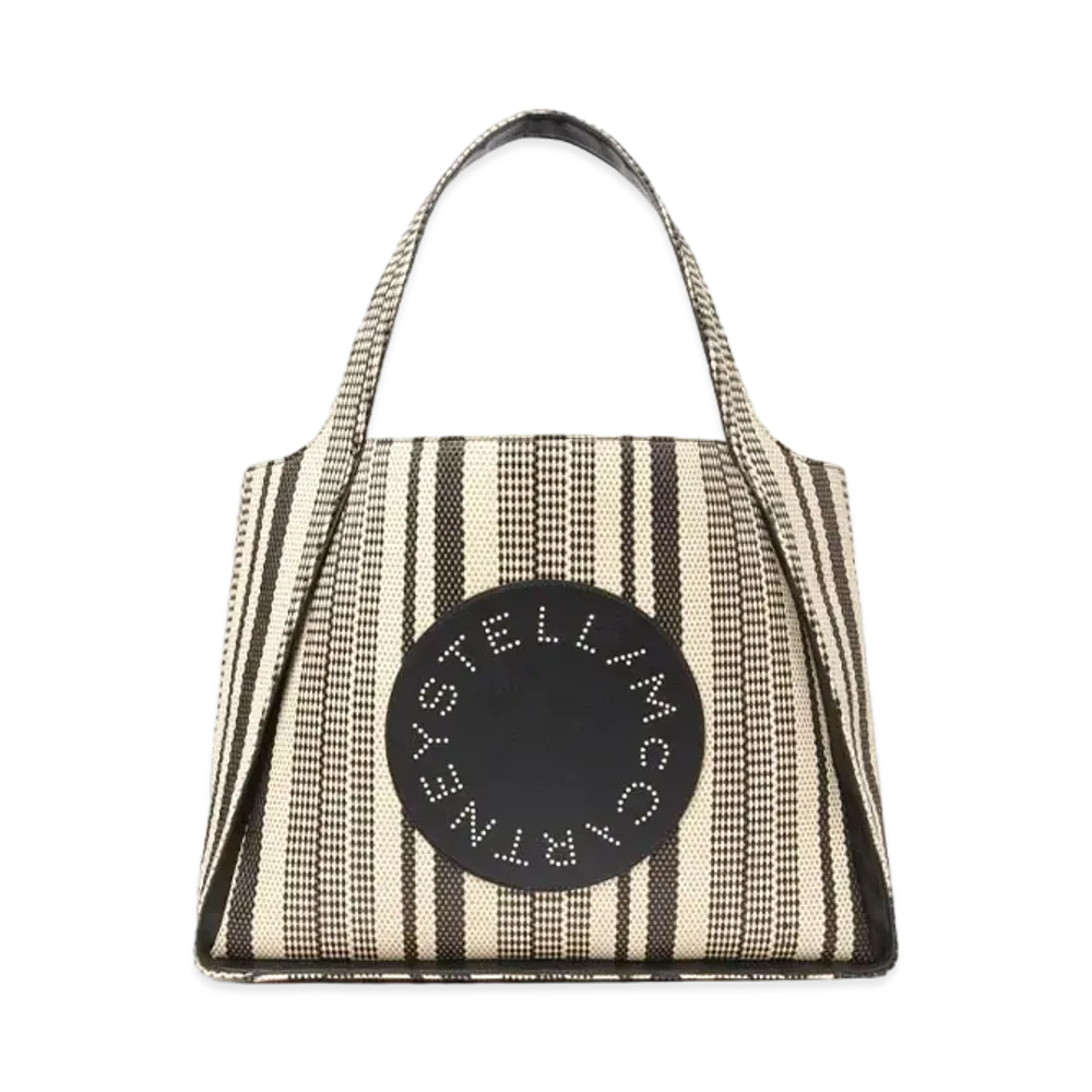 STELLA McCARTNEY Stellaro Stripe Lafia Tote Bag "Black"
