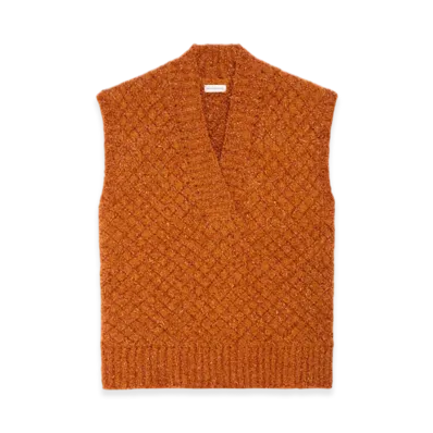 DRIES VAN NOTEN Women's Metallized Knit Sweater "Light rust"