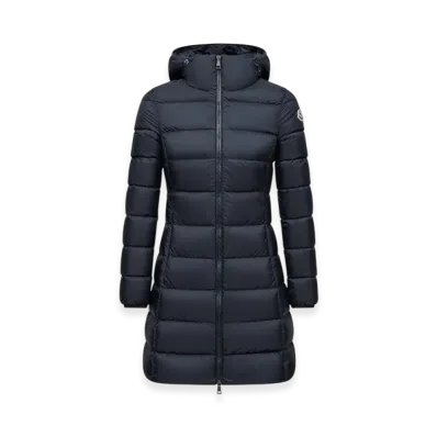 MONCLER Gie Hooded Long Down Jacket "Night Blue"