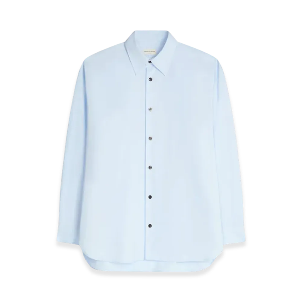 DRIES VAN NOTEN Loose Cotton Shirt "Light blue"